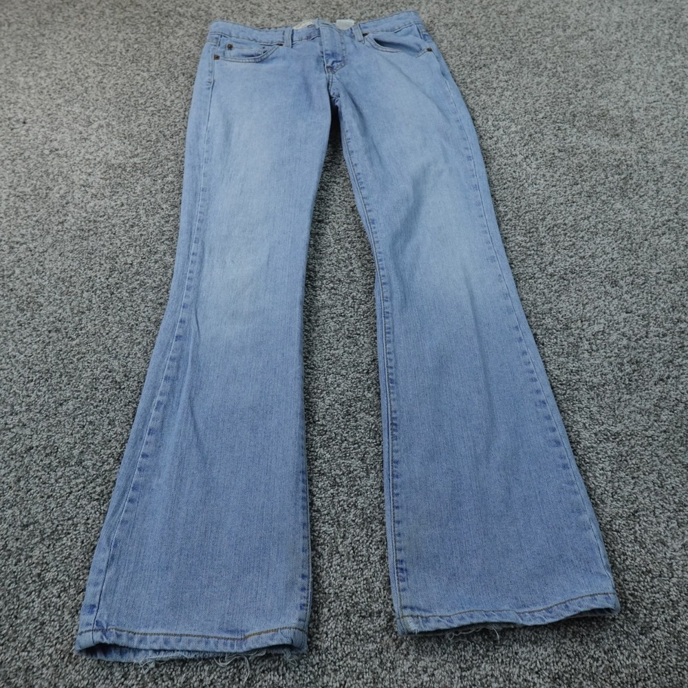 Levis Jeans Womens 9 Blue Denim Pants 518 Superlow Boot Cut Flare Stretch Y2K